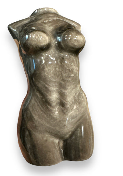 Large Goddess Body Torso in Silver Sheen Obsidian