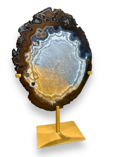 Agate End Slice with Stand