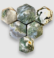 Moss Agate Hexagonal Carving