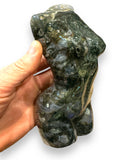 Large Goddess Body Torso in Moss Agate